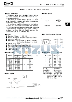 NJU6375XC datasheet - QUARTZ CRYSTAL OSCILLATOR