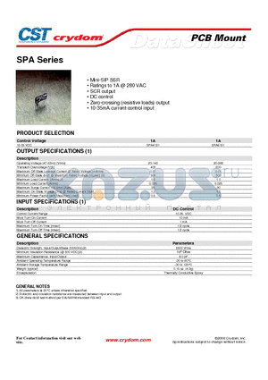 SPA6191 datasheet - PCB Mount