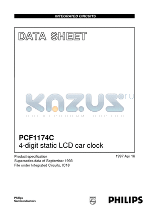 PCF1174C datasheet - 4-digit static LCD car clock