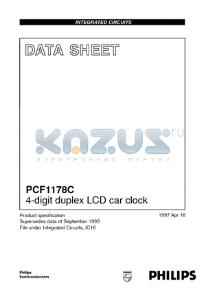 PCF1178C datasheet - 4-digit duplex LCD car clock