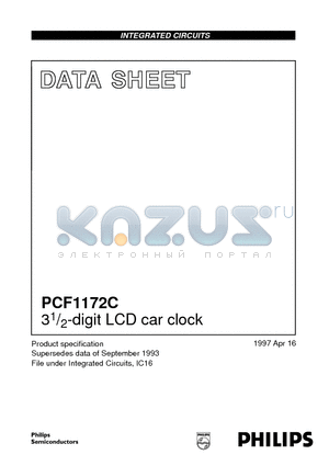 PCF1172C datasheet - 31/2-digit LCD car clock