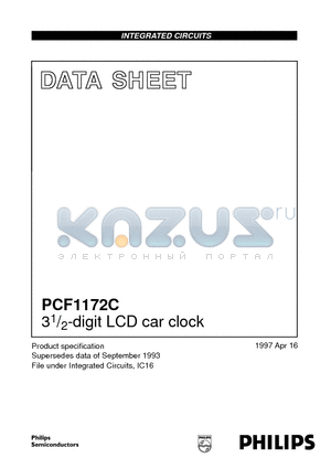 PCF1172CU datasheet - 31/2-digit LCD car clock