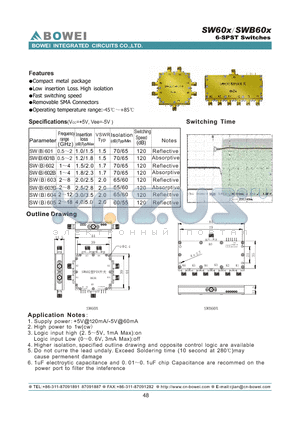 SW602 datasheet - 6-SPST Switches