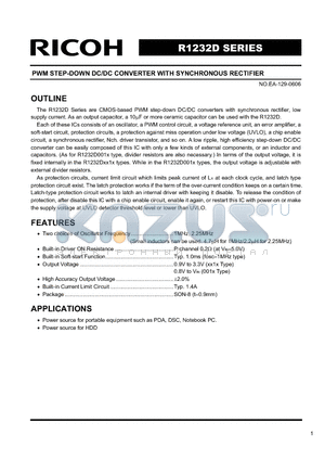 R1232D171A datasheet - PWM STEP-DOWN DC/DC CONVERTER WITH SYNCHRONOUS RECTIFIER