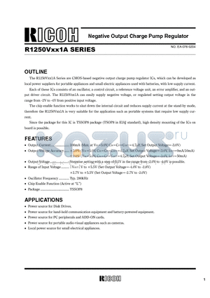 R1250V301A datasheet - Negative Output Charge Pump Regulator