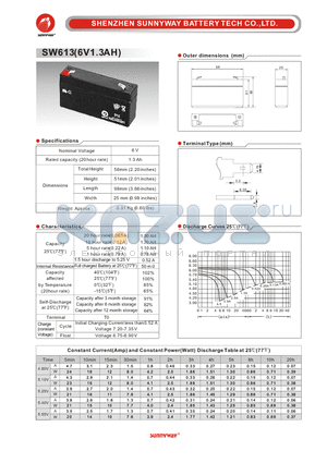 SW613 datasheet - General Battery