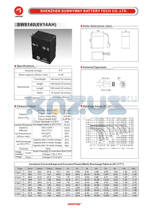 SW6140 datasheet - General Battery