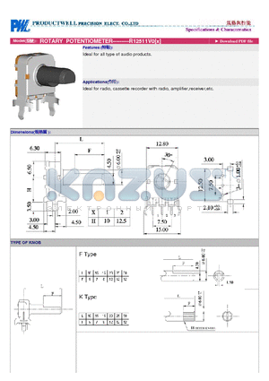 R12511V0 datasheet - ROTARY POTENTIOMETER