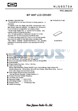 NJU6575ACH datasheet - BIT MAP LCD DRIVER