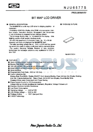 NJU6577S datasheet - BIT MAP LCD DRIVER