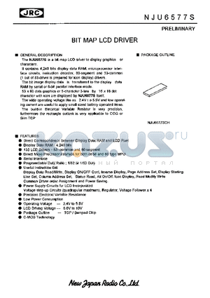 NJU6577SCH datasheet - BIT MAP LCD DRIVER