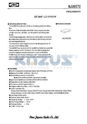 NJU6572C datasheet - BIT MAP LCD DRIVER