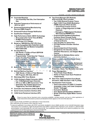 SM320LF2407-EP datasheet - DSP CONTROLLERS