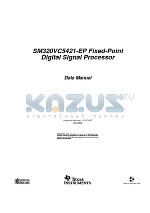 SM320VC5421-EP datasheet - SM320VC5421-EP Fixed-Point Digital Signal Processor