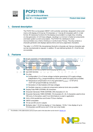 PCF2119SU/2/F2 datasheet - LCD controllers/drivers