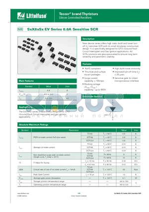 S8X8ES1 datasheet - EV Series 0.8A Sensitive SCR