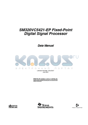 SM320VC5421PGE20EP datasheet - SM320VC5421-EP Fixed-Point Digital Signal Processor