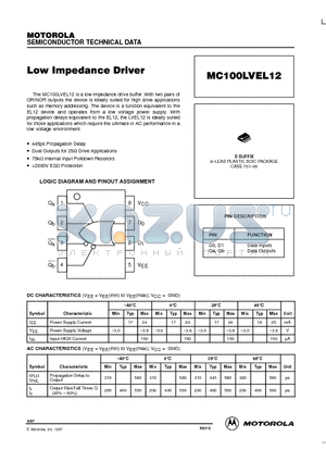 MC100LVEL12 datasheet - Low Impedance Driver