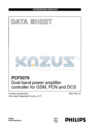 PCF5079 datasheet - Dual-band power amplifier controller for GSM, PCN and DCS
