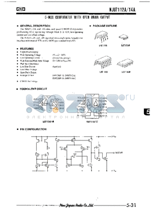 NJU7112AD datasheet - C-MOS COMPARATOR WITH OPEN DRAIN OUTPUT