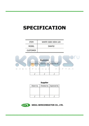 SWAF0J datasheet - WHITE SIDE VIEW LED