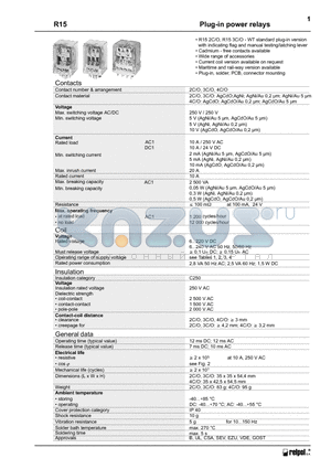 R15101323 datasheet - Plug-in power relays