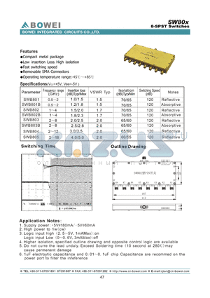 SWB802 datasheet - 8-SPST Switches