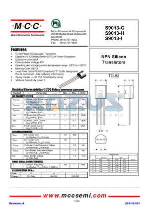 S9013-G datasheet - NPN Silicon Transistors