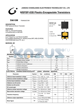 S9015M datasheet - TRANSISTOR