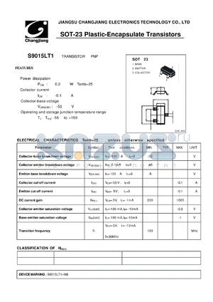 S9015LT1 datasheet - TRANSISTOR PNP 