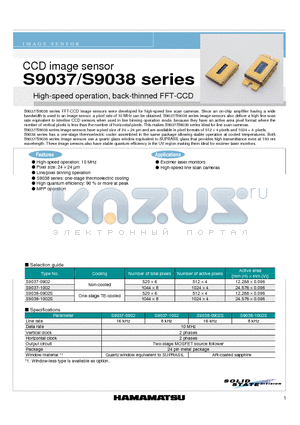 S9037 datasheet - CCD image sensor High-speed operation, back-thinned FFT-CCD