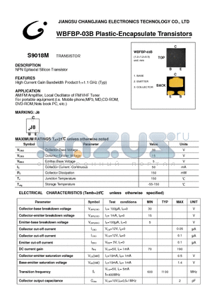 S9018M datasheet - TRANSISTOR