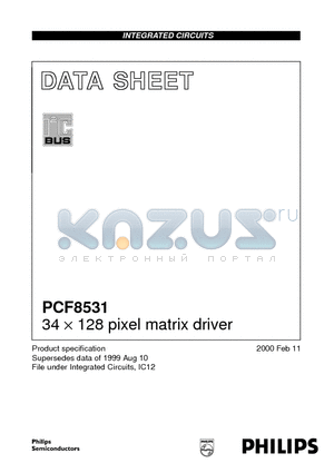 PCF8531 datasheet - 34 x 128 pixel matrix driver