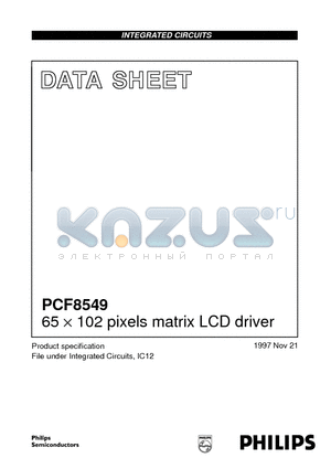 PCF8549U datasheet - 65 x 102 pixels matrix LCD driver