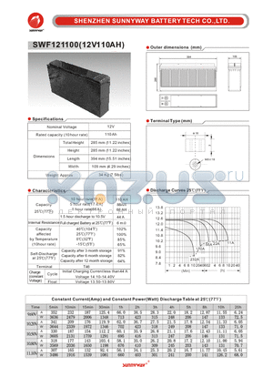 SWF121100 datasheet - Front Terminal Battery