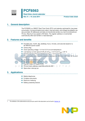 PCF8563TS-4 datasheet - Real-time clock/calendar