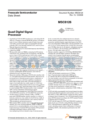 MSC8126_V15 datasheet - Quad Digital Signal Processor
