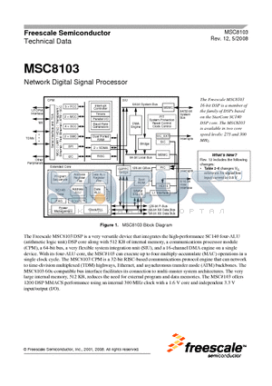 MSC8103VT1100F datasheet - Network Digital Signal Processor