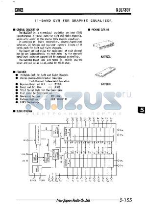 NJU7307G datasheet - 11-BAND EVR FOR GRAPHIC EQUALIZER