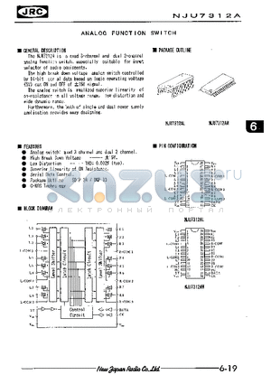 NJU7312AM datasheet - ANALOG FUNCTION SWITCH