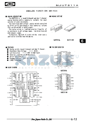 NJU7311A datasheet - ANALOG FUNCTION SWITCH