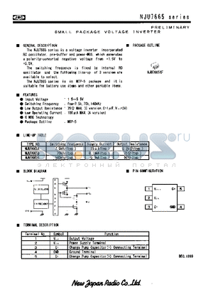NJU7665A datasheet - SMALL PACKAGE VOLTAGE INVERTER