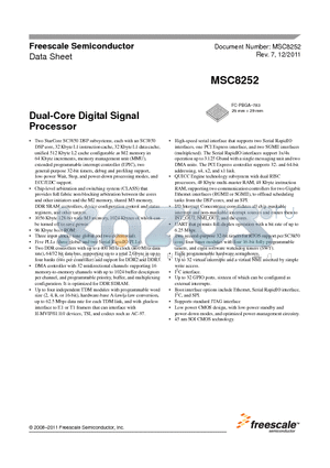 MSC8252_11 datasheet - Dual-Core Digital Signal Processor