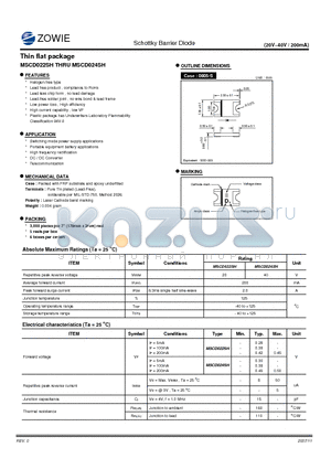 MSCD022SH datasheet - Thin flat package