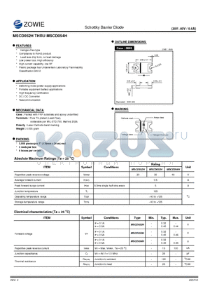 MSCD052H datasheet - Schottky Barrier Diode