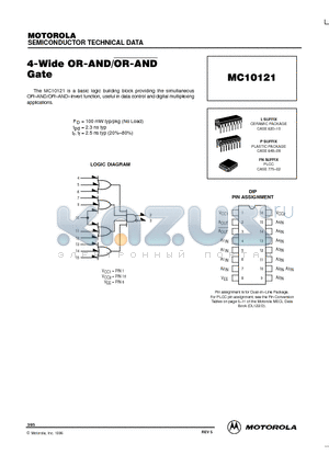 MC10121 datasheet - 4-Wide OR-AND/OR-AND Gate