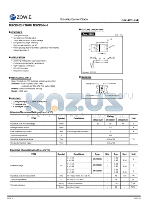 MSCD054H datasheet - Schottky Barrier Diode