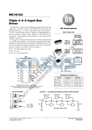 MC10123FN datasheet - Triple 4-3-3-Input Bus Driver