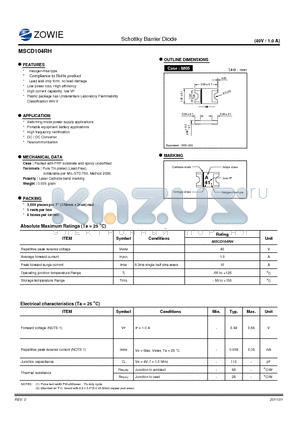 MSCD104RH datasheet - Schottky Barrier Diode