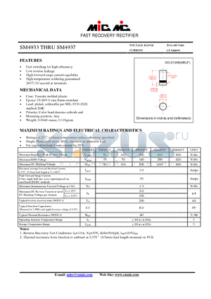 SM4935 datasheet - FAST RECOVERY RECTIFIER